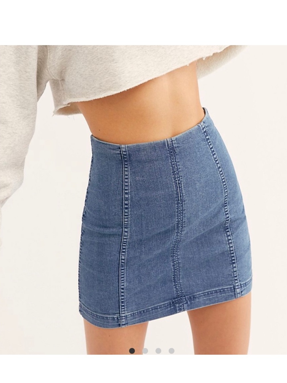 Free People Femme Denim High-Rise Mini Skirt - Indigo Wash